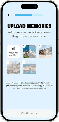 Add memories from your trip